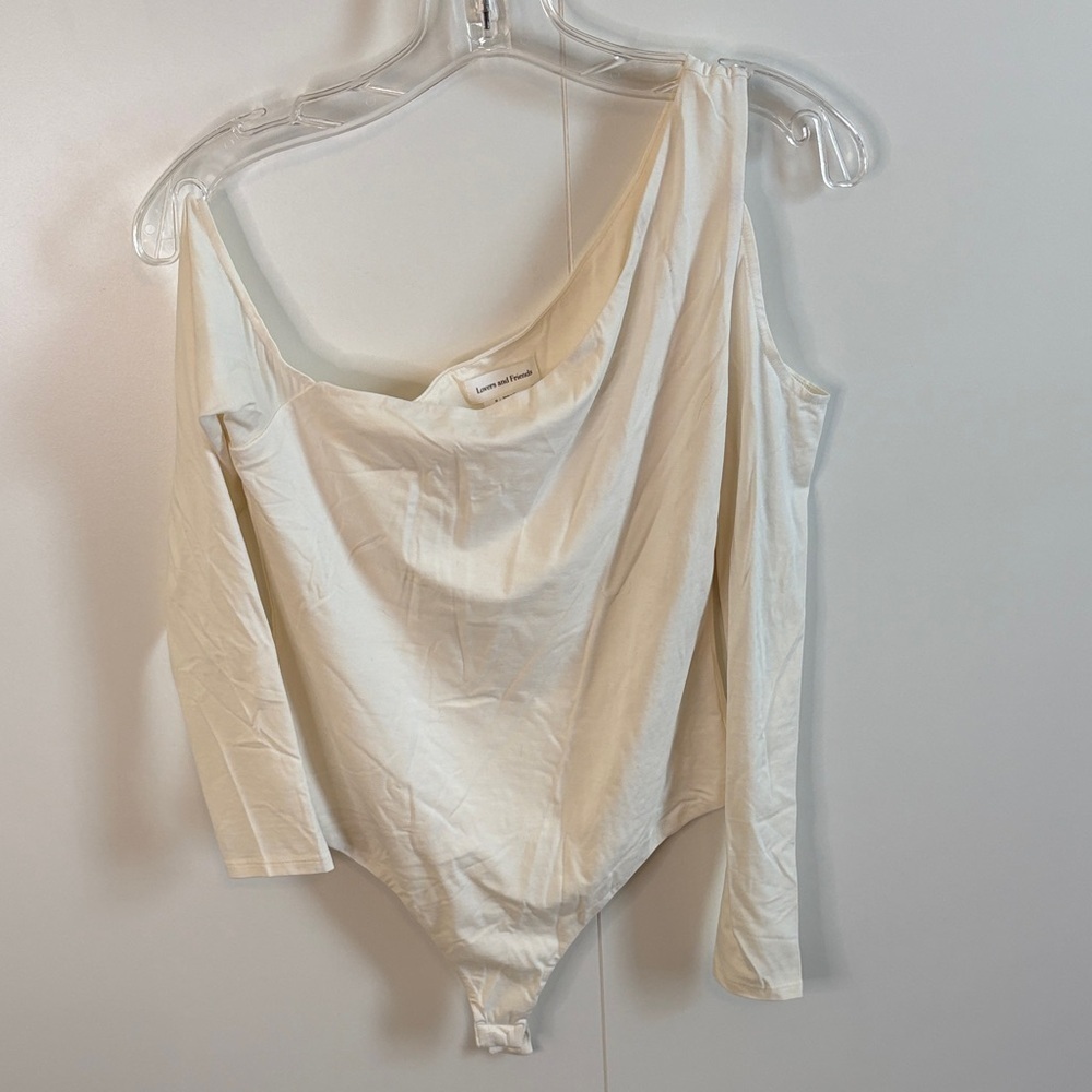 Lovers + Friends Cream One-Shoulder Bodysuit